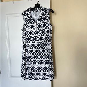 Lulu-B Navy and White Geometric Mini Dress